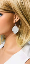 Load image into Gallery viewer, Silver Leather Earrings with Rhinestones - E19-058