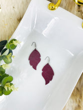 Load image into Gallery viewer, Dark Raspberry Dazzle Leather Earrings - E19-1014