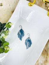 Load image into Gallery viewer, Denim Metallic Camo Leather Earrings - E19-1015