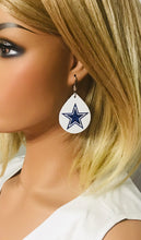 Load image into Gallery viewer, Dallas Cowboy Themed Leather Earrings - E19-1020