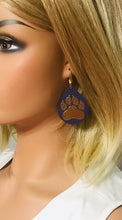 Load image into Gallery viewer, LSU Themed Leather Earrings - E19-1022