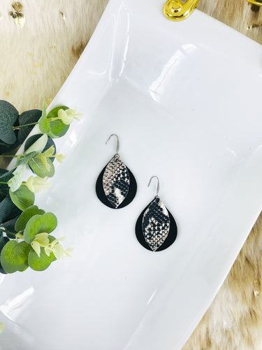 Layered Genuine Leather Earrings - E19-1025