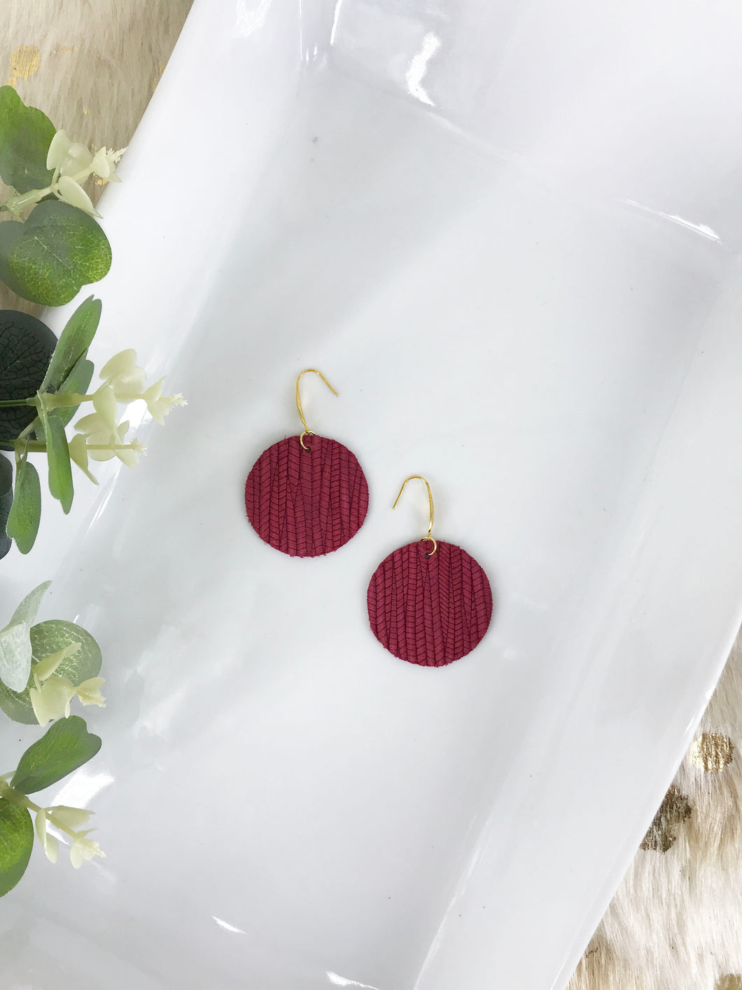 Genuine Leather Earrings - E19-1026