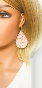 Gold and Pink Genuine Leather Earrings - E19-1043