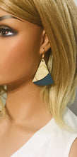 Load image into Gallery viewer, Teal Suede and Mystic Gold Leather Earrings - E19-1045