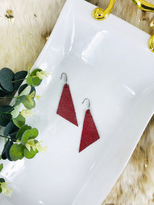Crimson Dazzle Leather Earrings - E19-1048
