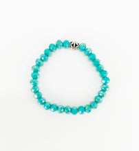 Load image into Gallery viewer, Dark Cyan Glass Bead Stretchy Bracelet