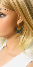 Load image into Gallery viewer, Blue and Gold Fan Shaped Tassel Earrings - E19-1090