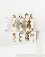 Load image into Gallery viewer, Opaque Beige Glass Bead Stretchy Bracelet