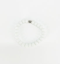Load image into Gallery viewer, Matte White Glass Bead Stretchy Bracelet