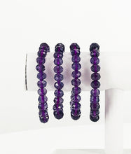 Load image into Gallery viewer, Purple Glass Bead Stretchy Bracelet