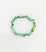 Load image into Gallery viewer, Mint Green Glass Bead Stretchy Bracelet