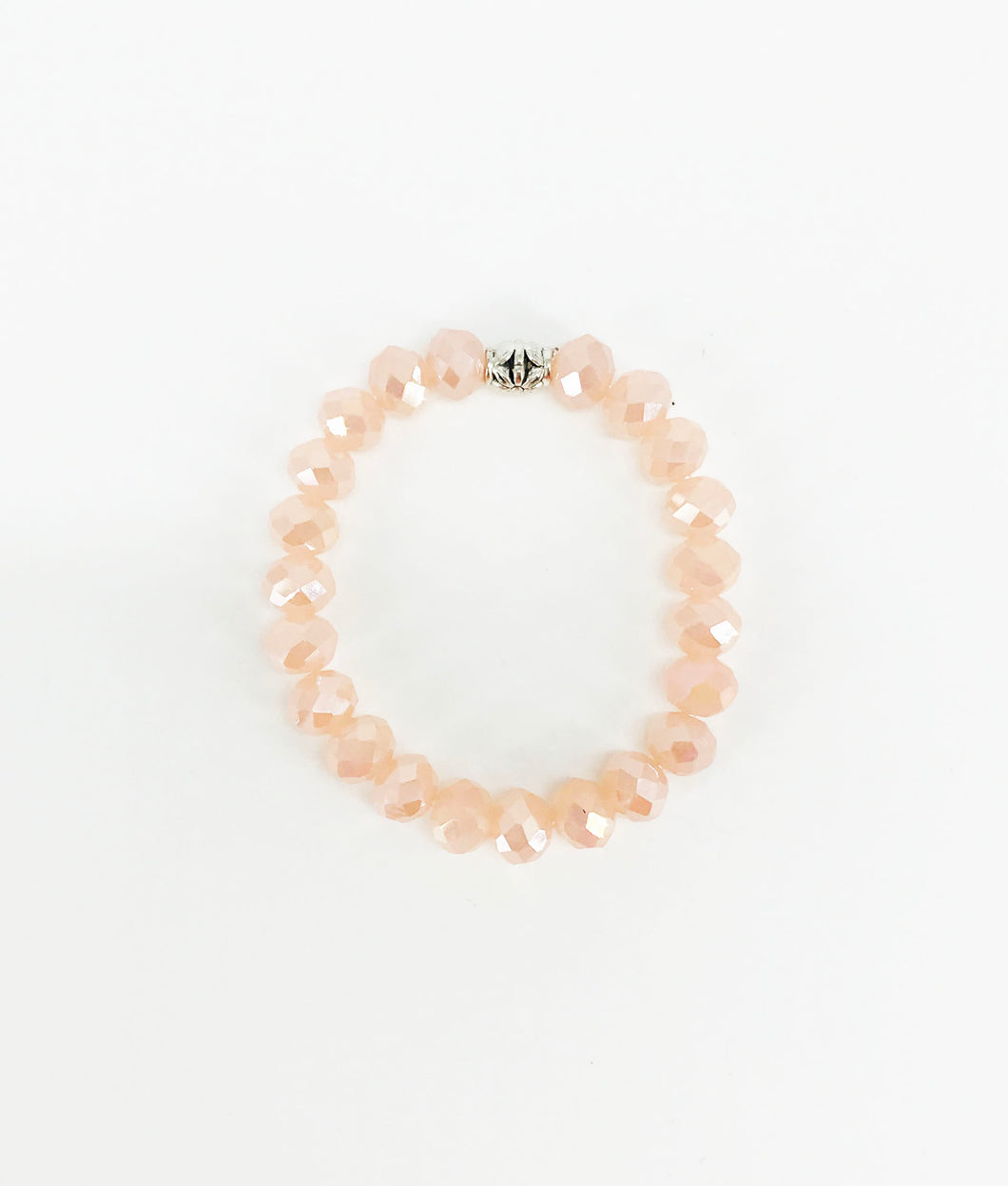 Pink AB Glass Bead Stretchy Bracelet