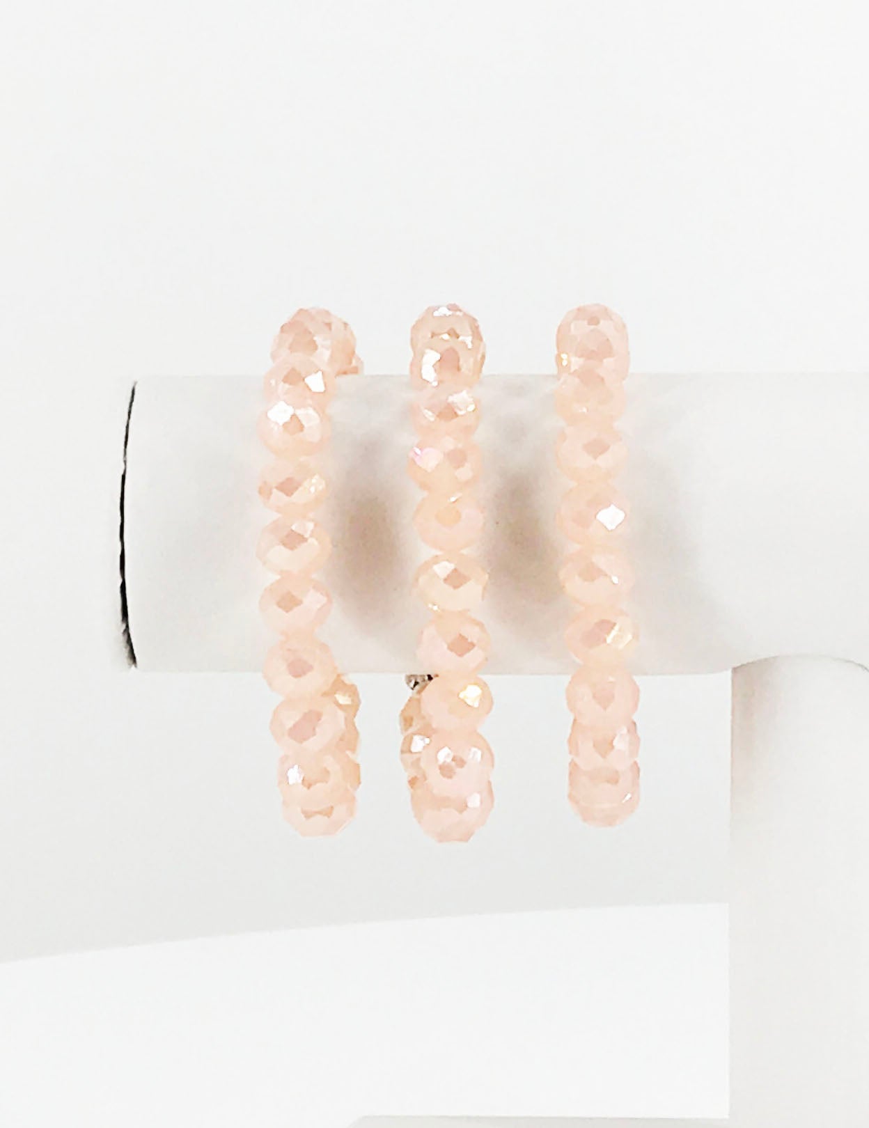 Pink AB Glass Bead Stretchy Bracelet