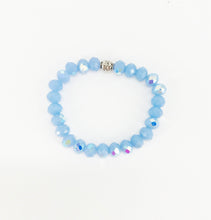 Load image into Gallery viewer, Light Blue AB Glass Bead Stretchy Bracelet