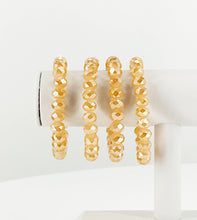 Load image into Gallery viewer, Metallic Tan Glass Bead Stretchy Bracelet