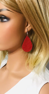 Crimson Dazzle Leather Earrings - E19-1102