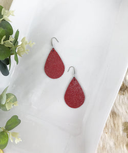 Crimson Dazzle Leather Earrings - E19-1102