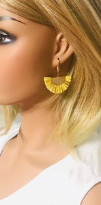 Yellow and Gold Fan Shaped Tassel Earrings - E19-1106