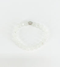 Load image into Gallery viewer, White AB Glass Bead Stretchy Bracelet