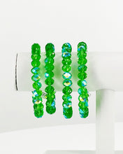 Load image into Gallery viewer, Medium Green AB Glass Bead Stretchy Bracelet