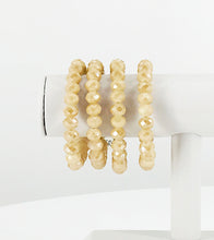 Load image into Gallery viewer, Tan Glass Bead Stretchy Bracelet