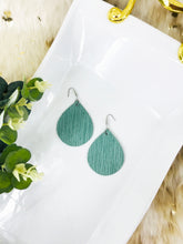Load image into Gallery viewer, Palm Leaf Sea Foam Green Leather Earrings - E19-110