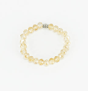 Light Peach Glass Bead Stretchy Bracelet