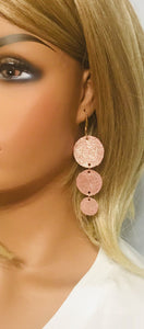Rose Gold Leather Earrings - E19-1111