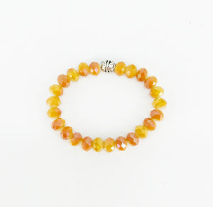Salmon Glass Bead Stretchy Bracelet