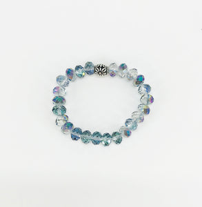 Vitral Blue Glass Bead Stretchy Bracelet
