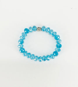 Iridescent Light Blue AB Glass Bead Bracelet