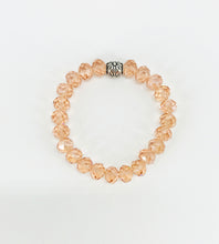 Load image into Gallery viewer, Peach Glass Bead Stretchy Bracelet