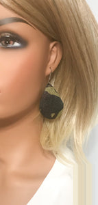 Hair On Camo Pattern Leather Earrings - E19-1120