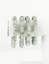 Load image into Gallery viewer, Light Gray Glass Bead Stretchy Bracelet