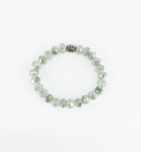 Load image into Gallery viewer, Light Gray Glass Bead Stretchy Bracelet
