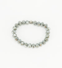 Load image into Gallery viewer, Gray Glass Bead Stretchy Bracelet