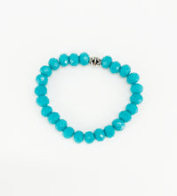 Load image into Gallery viewer, Darker Turquoise Glass Bead Stretchy Bracelet