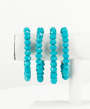 Load image into Gallery viewer, Darker Turquoise Glass Bead Stretchy Bracelet