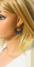 Load image into Gallery viewer, Navy and Gold Fan Shaped Tassel Earrings - E19-1128