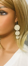 Load image into Gallery viewer, Champagne Dazzle Leather Earrings - E19-1129