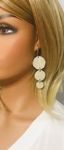Champagne Dazzle Leather Earrings - E19-1129