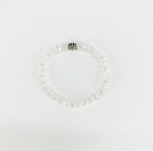 Load image into Gallery viewer, White AB Glass Bead Stretchy Bracelet