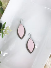 Load image into Gallery viewer, Gray Suede and Baby Pink Leather Earrings - E19-1132