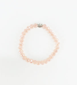 Pink AB Glass Bead Stretchy Bracelet