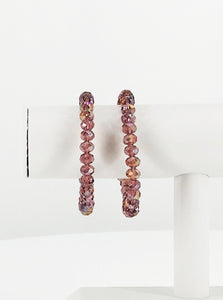 Medium Purple Glass Bead Stretchy Bracelet