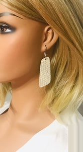 Cream Italian Leather Earrings - E19-1140
