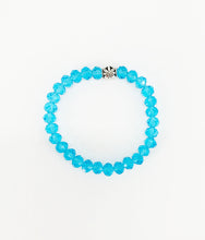 Load image into Gallery viewer, Light Blue Glass Bead Stretchy Bracelet