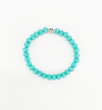 Load image into Gallery viewer, Lighter Turquoise Glass Bead Stretchy Bracelet