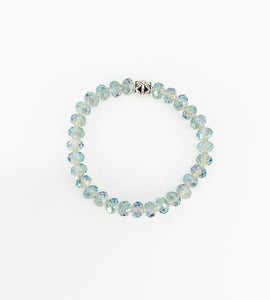 Abacus Turquoise Glass Bead Stretchy Bracelet